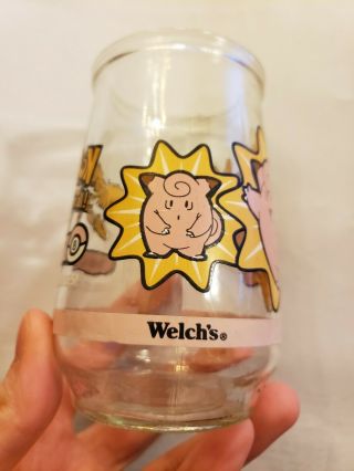 1999 POKEMON Welch ' s Jelly Jar Juice Glass 8 CLEFAIRY Nintendo vintage 90s 2
