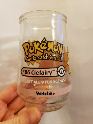 1999 POKEMON Welch ' s Jelly Jar Juice Glass 8 CLEFAIRY Nintendo vintage 90s 3