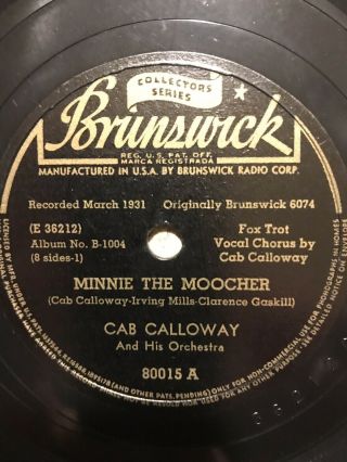 Cab Calloway And His Orchestra Jazz 78 On Brunswick 80015 Minnie The Moocher