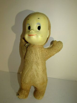 Vintage Casper The Friendly Ghost Plastic & Stuffed Fabric Doll W Pull - String