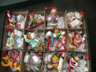 Grolier Disney Character Christmas Ornaments Set Of 12