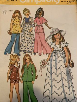 Vintage Barbie Chrissy Doll Clothes Patternn Simplicity McCalls 17.  5” Sewing 2