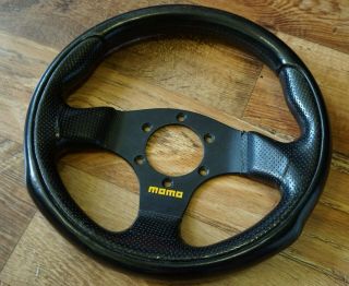 Vintage Momo Type D 28 280mm Leather Steering Wheel Kba 70239 Made In Italy