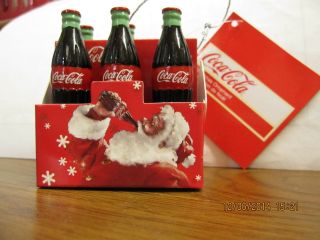 Coca - Cola Ornament Christmas Santa Mini 6 Pack - Nwt