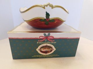 Fitz And Floyd 1989 Old World Christmas Potpourri Ceramic Bowl And Box