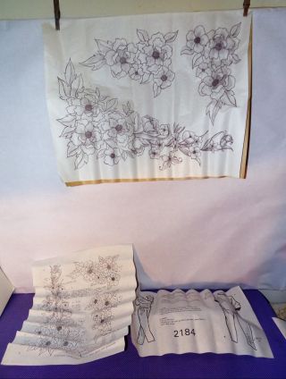 Vtg Tri Chem Liquid Embroidery Hot Iron On Flower Floral Transfer 2184