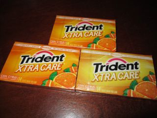 Trident Xtra Care Cool Citrus Gum 3 Collector Packs Discontinued