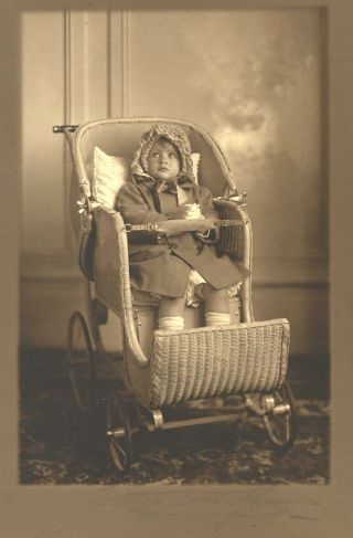 Baby Girl In Buggy Vintage Photo Like Art