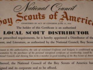 Boy Scout Local Scout Distributor Plaque R & G Outfiters Brooklyn Ny