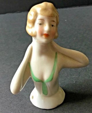 Vintage German Porcelain Pin Cushion Half Doll Marked 5230