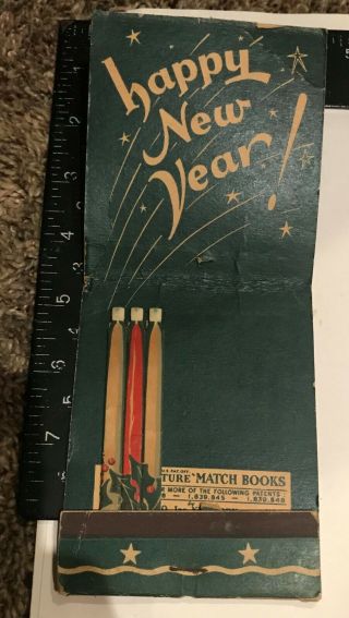 Vintage Giant Feature Matchbook Lion Match Co Merry Xmas