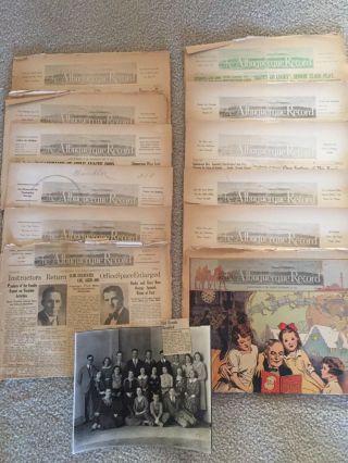 The Albuquerque Record High School Newspaper 1932 33,  Photo Of Staff 12 Issues