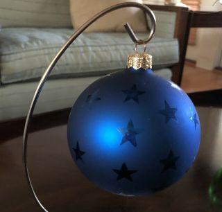 Ball Glass Christopher Radko Christmas Ornament Blue Stars