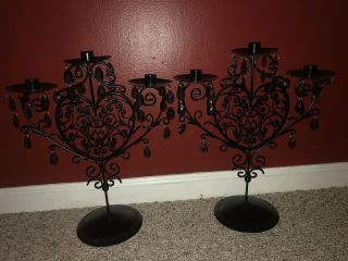 Set Of 2 Disney Haunted Mansion Mickey Candelabra Candle Holders