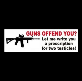 Funny " Guns Offend You? " Gun Rights Bumper Sticker 2nd Amendment Nra Decal Ar - 15