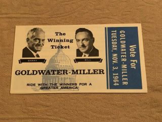 1964 President Candidate Barry Goldwater Miller Political Campaign Pamphlet Lbj