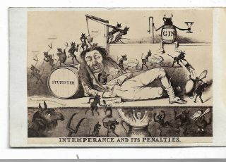 Victorian Cdv Photo Comic Art Alcohol Intemperance And Its Penalties