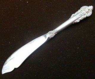 GRAND BAROQUE Sterling Handle MASTER BUTTER KNIFE flat notch no mono 2