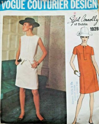 Vintage Vogue Couturier Design Pattern 1928 Sybil Connolly Sewing Pattern B 38