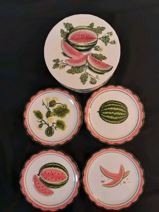 Mww Market Mini Plates Watermelon Set Of 4