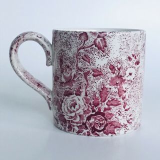 Laura Ashley Pink Chintzware Coffee Cup Mug Staffordshire England Transferware