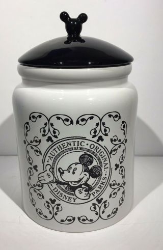 Disney Authentic Parks Mickey Mouse Canister Cookie Jar Ceramic