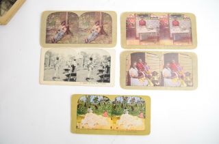 5 Vintage Black Americana Stereoscope Stereoviews Dixie Cotton Plantation Cook