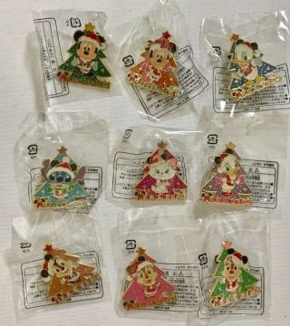 Tokyo Disney Resort Japan Game Prize Full Pin Set Christmas Clarice Marie Stitch