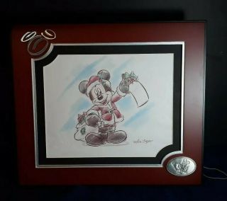 Disney Sketch Art Of Mickey Mouse By Artist Patrick Sierra W/frame