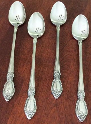 4 Oneida Community Louisiana Stainless Iced Tea Spoons