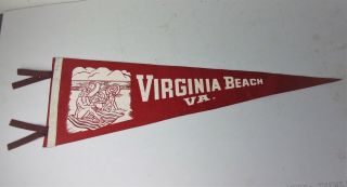Vintage Virginia Beach Va Pennant 25 1/2 "