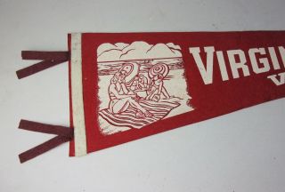 Vintage VIRGINIA BEACH VA Pennant 25 1/2 