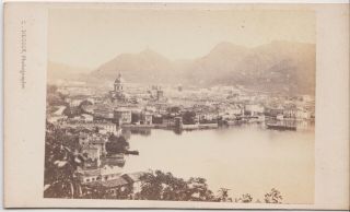 Italy Cdv - Como,  Panoramic View Of The Town And Lake By C.  Degoix Of Genova