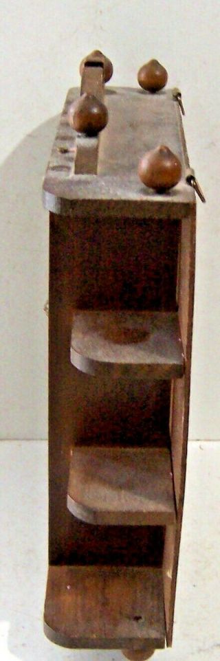 Vintage Wooden Curio Cabinet for Miniatures - Table or Wall Mount w/Glass Door 3