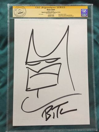 Bruce Timm Batman Art Sketch Cgc Ss Signed Animated Series Harley Quinn