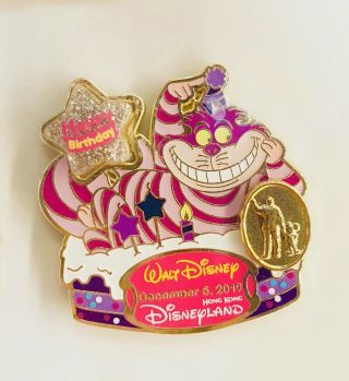 Hong Kong Disney Hkdl Cheshire Alice 2019 Walt Birthday Pin