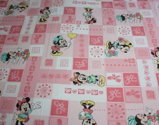 Vintage Disney Cti Pink Minnie Duvet Cover,  Pillowcase Cute Twin Bed