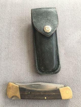 Buck 110 Vintage Knife,  Usa Invertated 2 Liner With Buck Sheath.  1967 - 1972