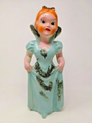 Vintage Princess Woman Snow White Chalkware Disney 14 1/4 " 1940s Carnival Prize