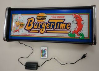 Burgertime Marquee Game/rec Room Led Display Light Box