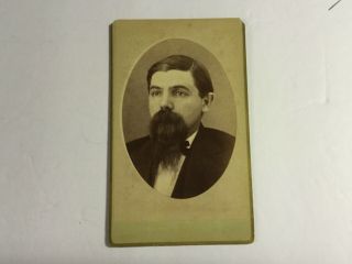 Vintage Cabinet Photo Man With Fancy Beard & Mustache,  Spiceland,  Ind.
