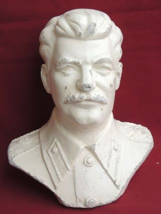 Big Vintage Old Stalin Bust Soviet Russian Propaganda Ussr Ww2 Statue 12 " =32cm