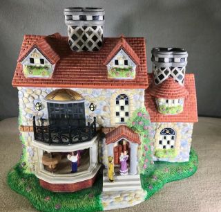 Partylite Exclusive Olde World Village Brick House Two Tealight Candle Holder