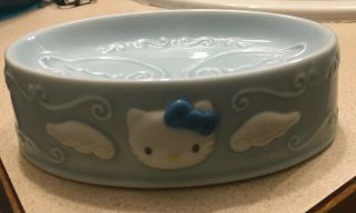 Sanrio Hello Kitty Blue Ceramic Soap Dish Blue Angel Vintage 1976 - 2001