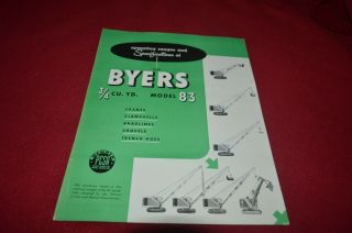 Byers 83 Crane Dragline Shovels Clamshell Dealer 