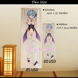 Re:Zero Rem Cute Anime Girl Poster Home Decor Wall Scroll Painting 2