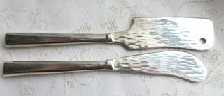 2pc Vintage Hammered Sterling Silver Butter Knife Set Use Or Scrap 42.  53 G