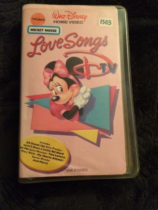 Rare Vintage Walt Disney Dtv Love Songs Clamshell Vhs Movie