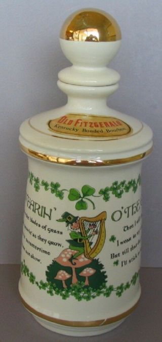 Irish Leprechaun Stitzel Weller 1968 Apothecary Jar Urn Old Fitzgerald Decanter
