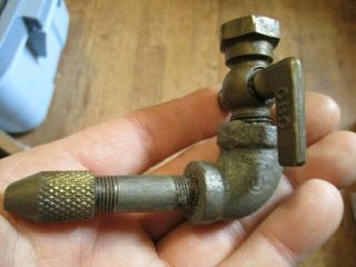 Vintage Small Brass Shut Off Valve Steel Nozzle With Elbow 3 " X2 1/2 "
